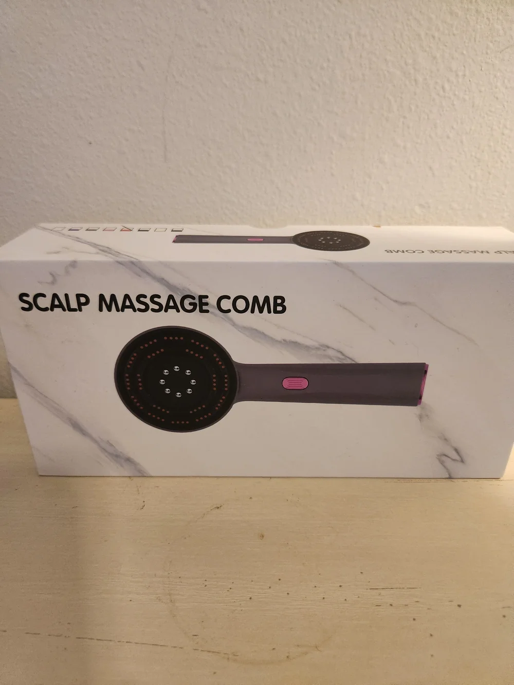 Scalp Massage Comb - Gray with Pink Accents - Picture 1 of 4